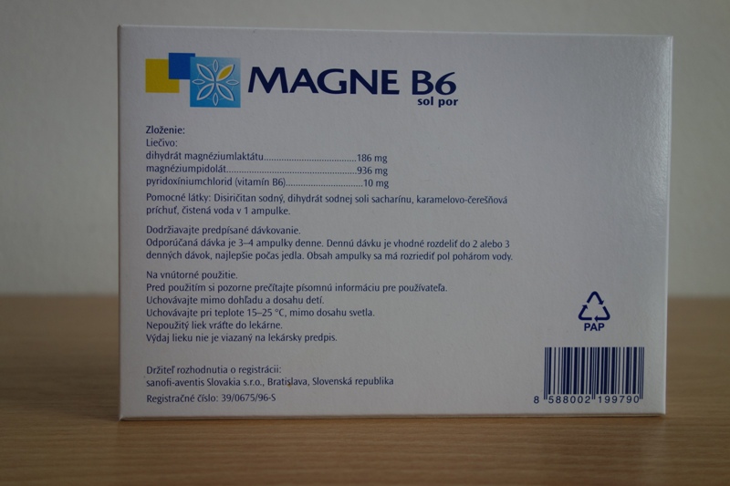 Magne B6 - magnézium v ampuľkách zloženie